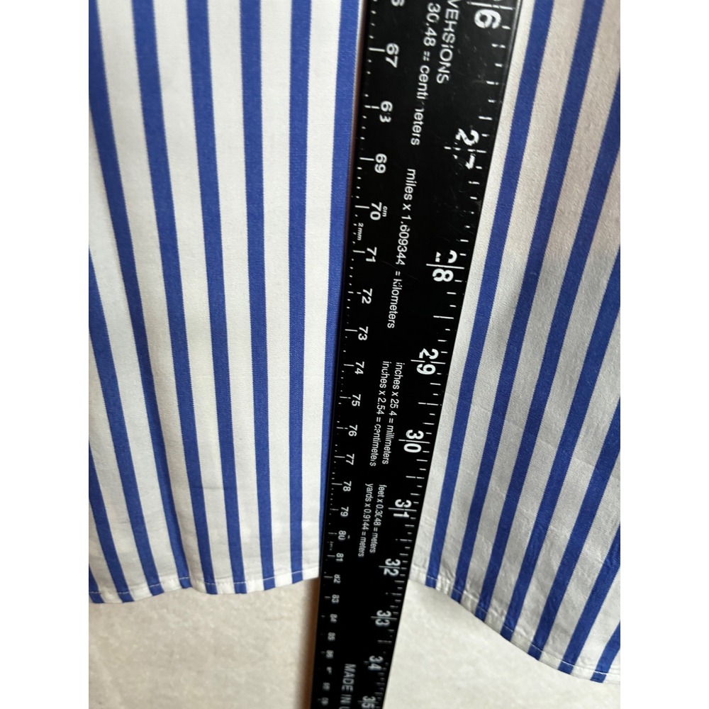 Polo Ralph Lauren Regent Dress Shirt Mens 17.5 44 Blue White Striped Long Sleeve - Picture 5 of 9